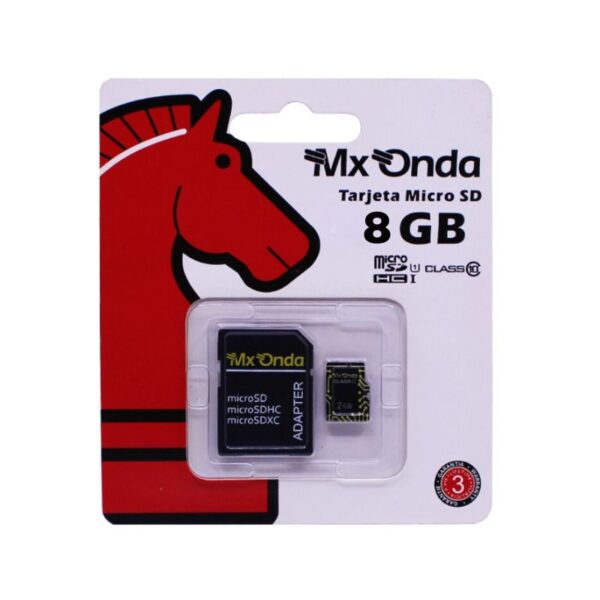 MICRO SD MEMORY CARD MX ONDA 8GB WITH ADAPTER CLASS 10