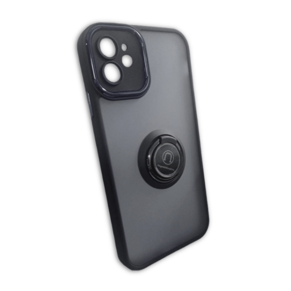 CASE WITH SUPPORT RING FOR APPLE IPHONE 11 SMOKED BLACK