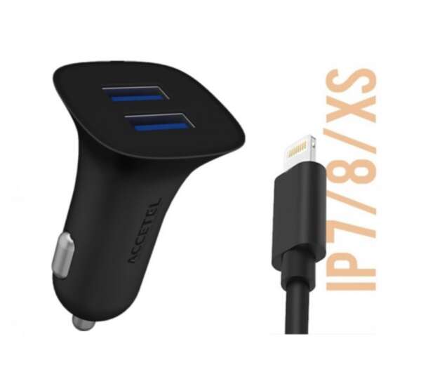 CC152 Car Charger 2USB 2.1A - IP 7/8/X Black